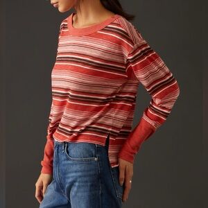 Anthropologie Pilcro Boxi Heritage Pullover Long Sleeved Striped Top sz: Med